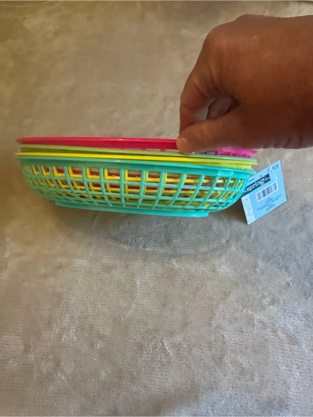 Bright Plastic Serving Baskets - Set of 24